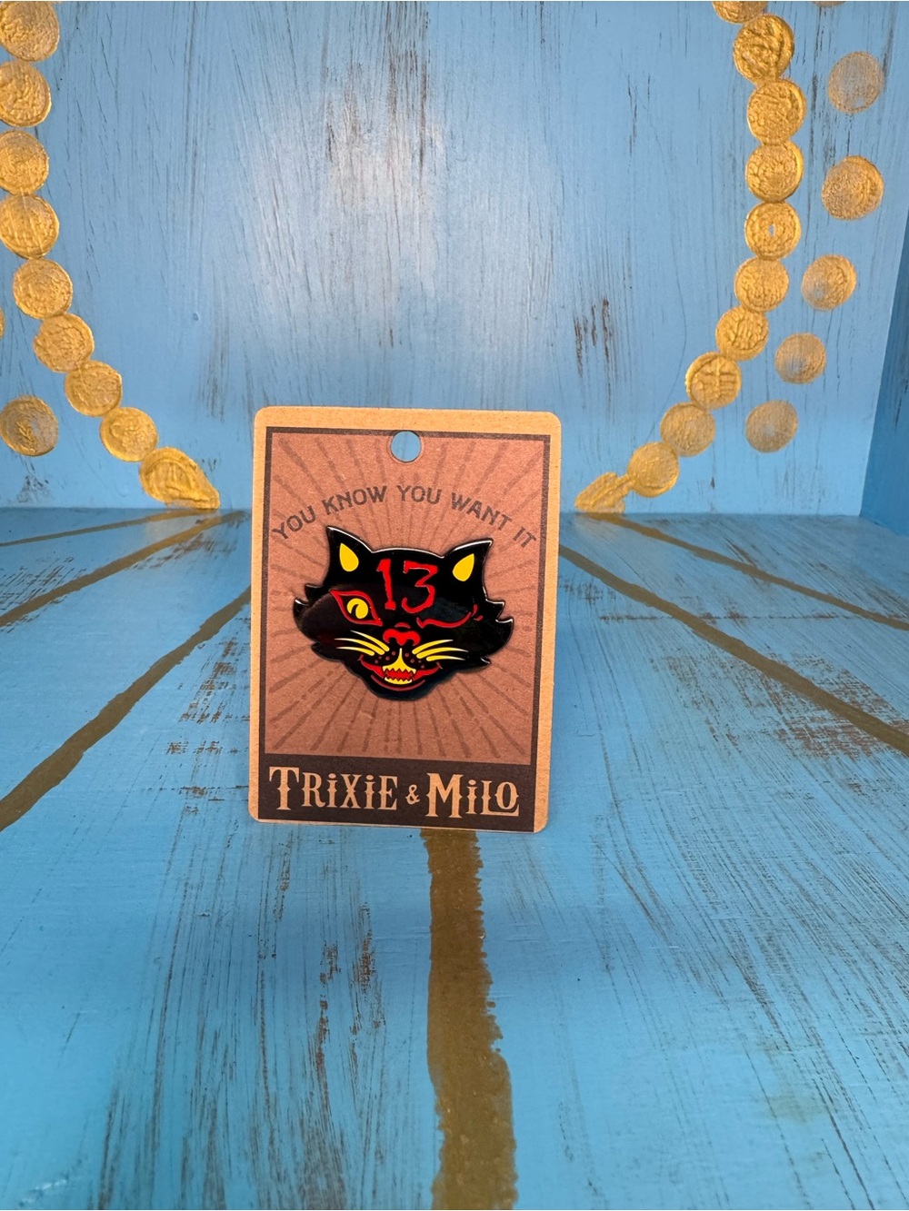 NWT Trixie & Milo Black Cat Enamel Pin (13) - Halloween